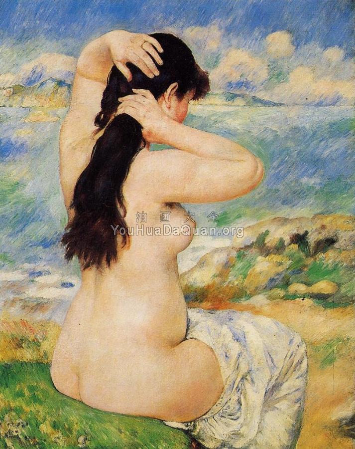 Nude Fixing Her Hair - 皮埃尔·奥古斯特·雷诺阿